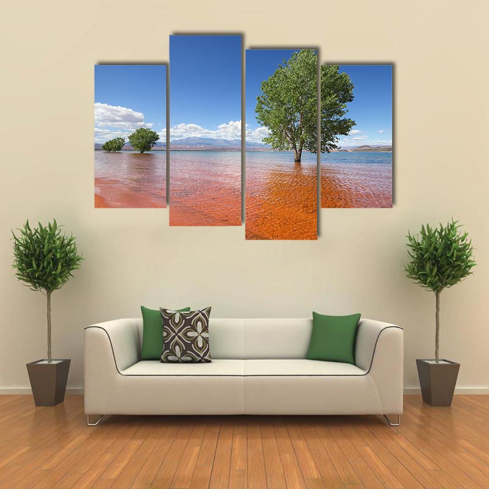 Trees In The Water Sand Hollow State Park Canvas Wall Art-4 Pop-Gallery Wrap-50" x 32"-Tiaracle