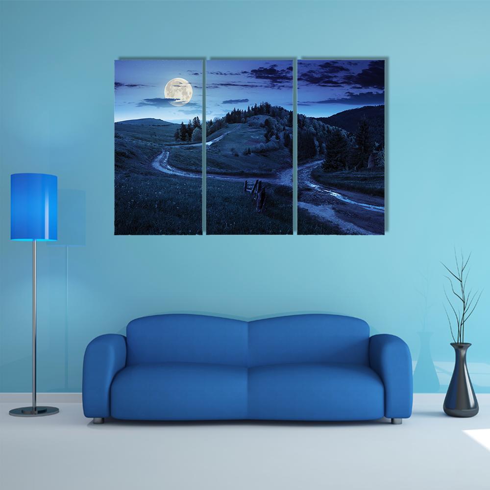 Trees Of Forest In Mountains Canvas Wall Art-3 Horizontal-Gallery Wrap-37" x 24"-Tiaracle