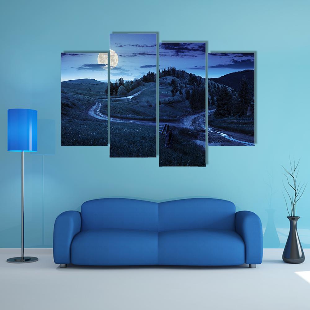 Trees Of Forest In Mountains Canvas Wall Art-4 Pop-Gallery Wrap-50" x 32"-Tiaracle