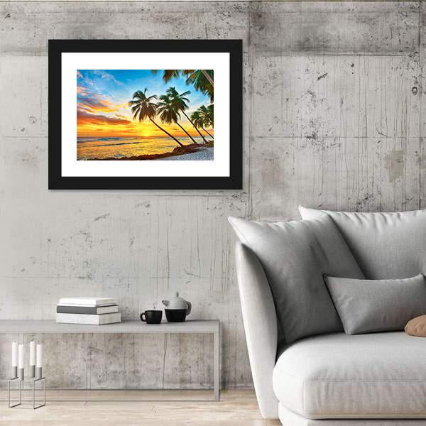 Trees With Sea Canvas Wall Art-5 Horizontal-Gallery Wrap-22" x 12"-Tiaracle