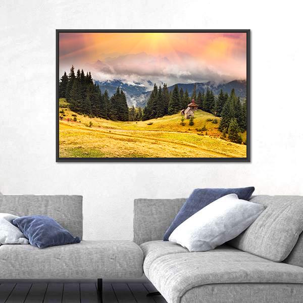 Trekking In The Fall Canvas Wall Art-1 Piece-Floating Frame-24" x 16"-Tiaracle