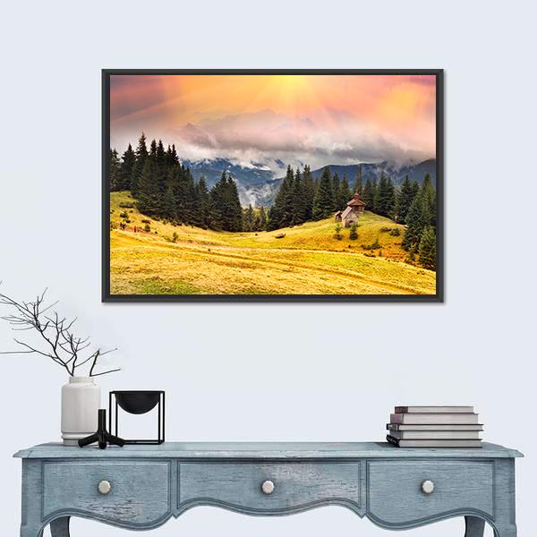 Trekking In The Fall Canvas Wall Art-3 Horizontal-Gallery Wrap-25" x 16"-Tiaracle