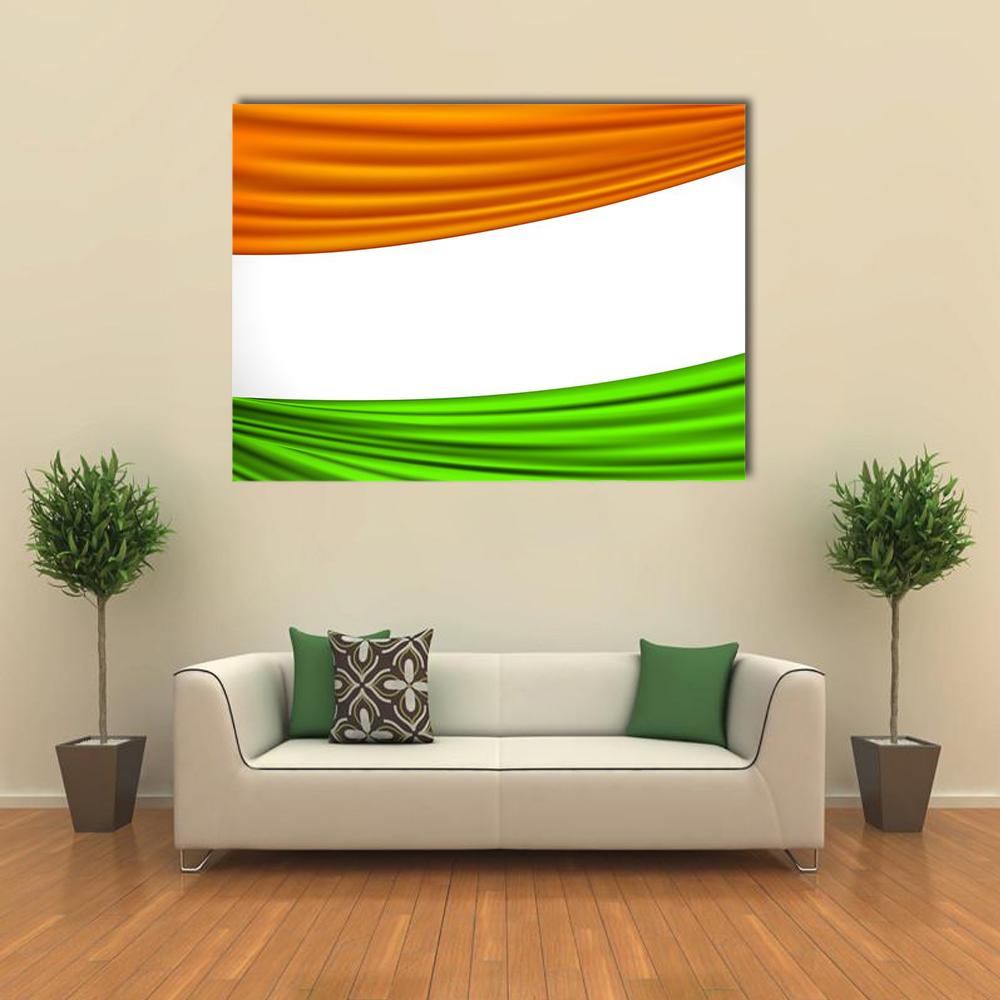 Tricolor Indian Flag Canvas Wall Art-1 Piece-Gallery Wrap-36" x 24"-Tiaracle