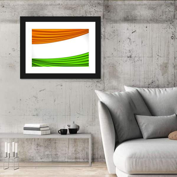 Tricolor Indian Flag Canvas Wall Art-5 Horizontal-Gallery Wrap-22" x 12"-Tiaracle