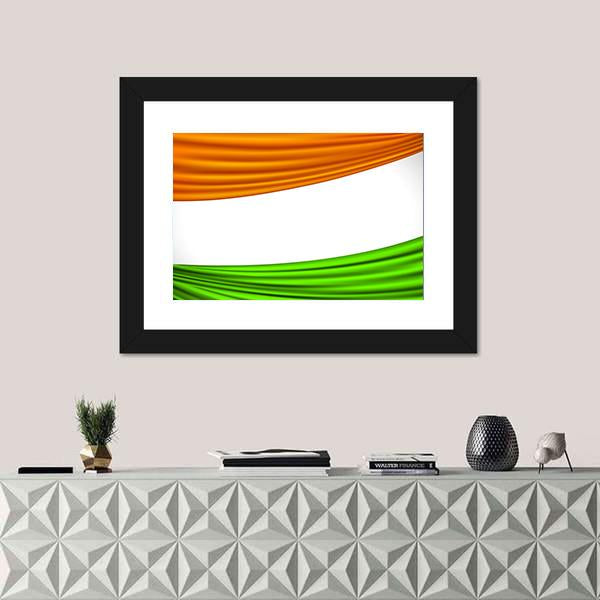 Tricolor Indian Flag Vertical Canvas Wall Art-3 Vertical-Gallery Wrap-12" x 25"-Tiaracle