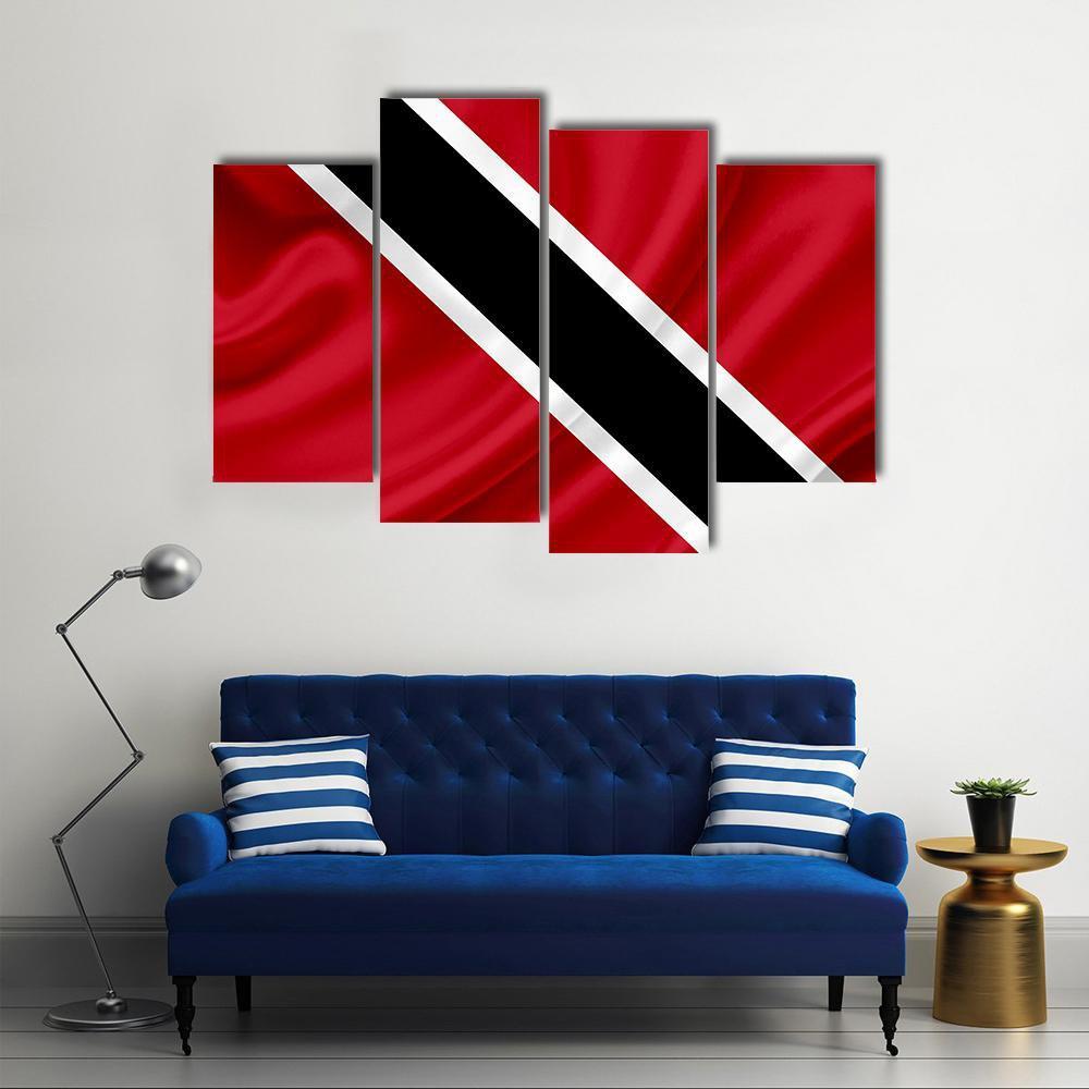 Waving Trinidad &amp; Tobago Flag Canvas Wall Art-4 Pop-Gallery Wrap-50" x 32"-Tiaracle