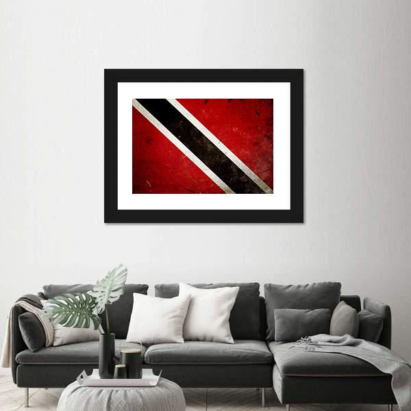 Trinidad &amp; Tobago Flag Canvas Wall Art-1 Piece-Framed Print-20" x 16"-Tiaracle