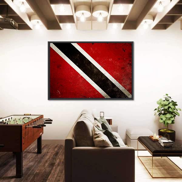 Trinidad & Tobago Flag Canvas Wall Art-5 Horizontal-Gallery Wrap-22" x 12"-Tiaracle