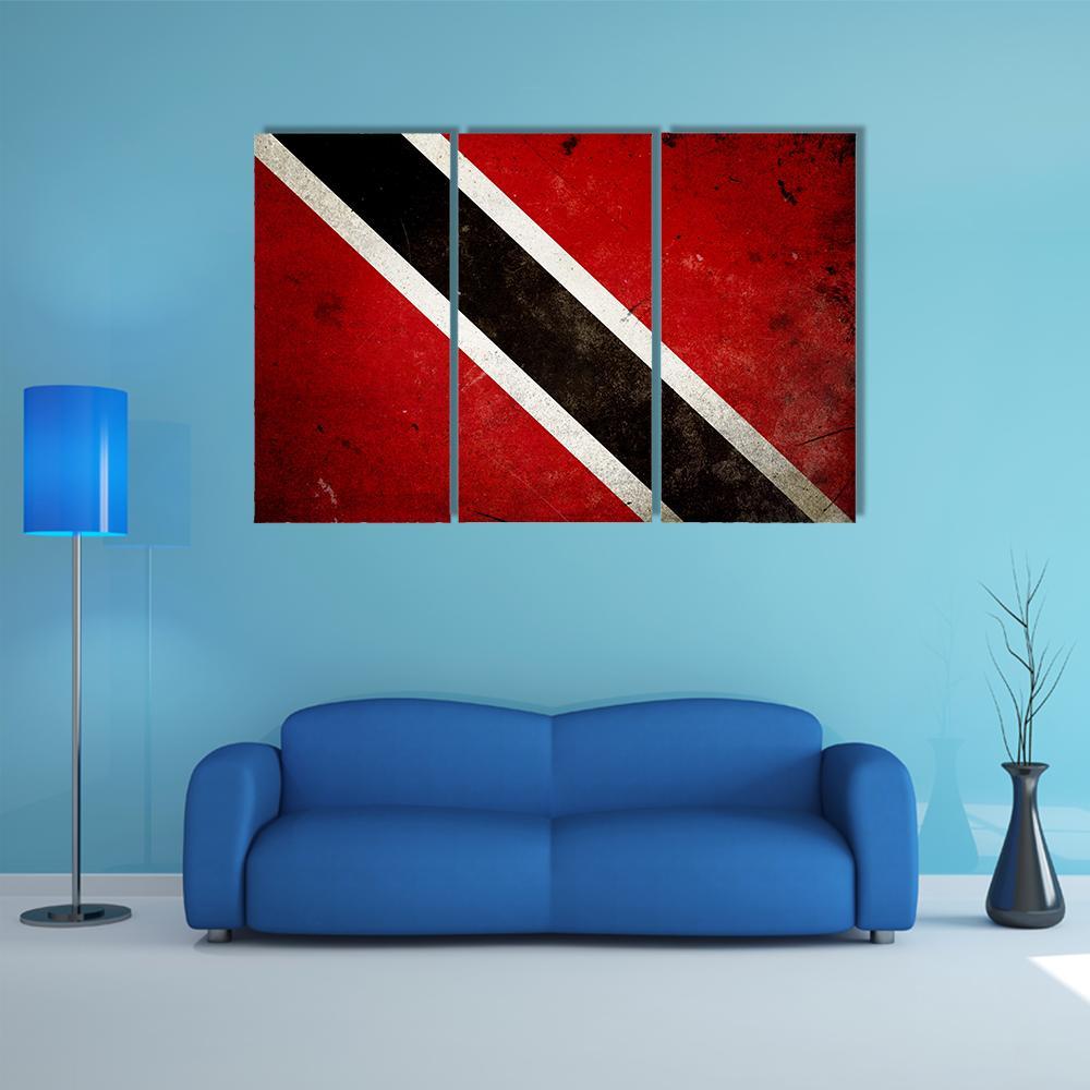 Trinidad &amp; Tobago Flag Canvas Wall Art-3 Horizontal-Gallery Wrap-37" x 24"-Tiaracle