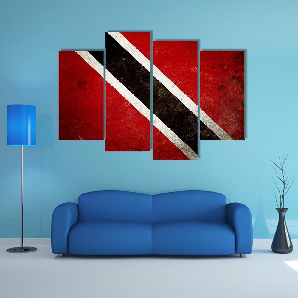 Trinidad & Tobago Flag Canvas Wall Art-5 Star-Gallery Wrap-62" x 32"-Tiaracle