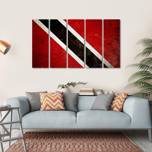 Trinidad & Tobago Flag Canvas Wall Art-5 Horizontal-Gallery Wrap-22" x 12"-Tiaracle