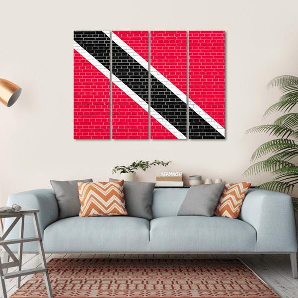 Trinidadian And Tobagonian National Official Flag Canvas Wall Art-4 Horizontal-Gallery Wrap-34" x 24"-Tiaracle