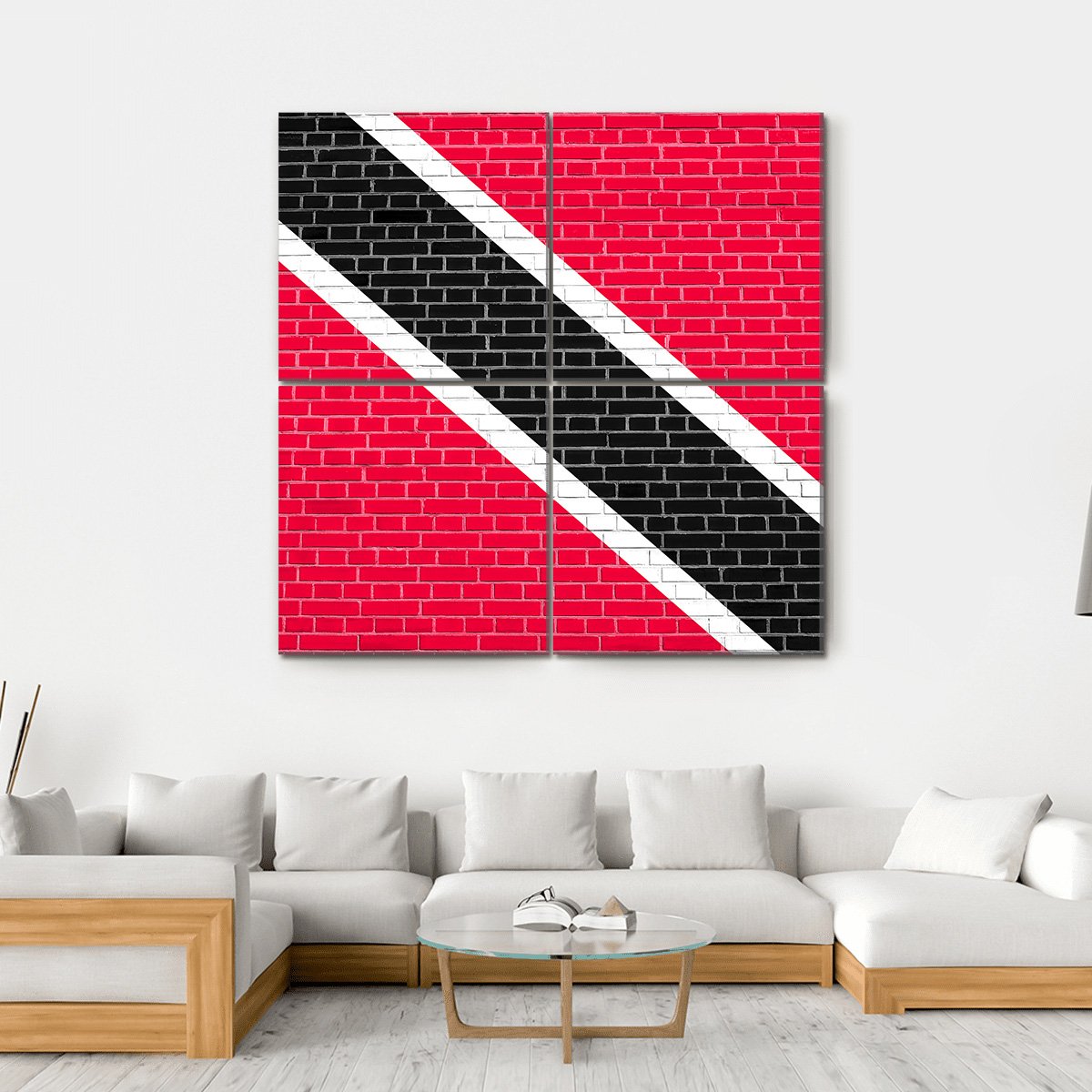 Trinidadian And Tobagonian National Official Flag Canvas Wall Art-4 Square-Gallery Wrap-17" x 17"-Tiaracle