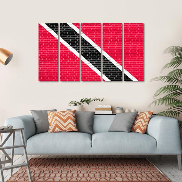 Trinidadian And Tobagonian National Official Flag Canvas Wall Art-5 Horizontal-Gallery Wrap-22" x 12"-Tiaracle