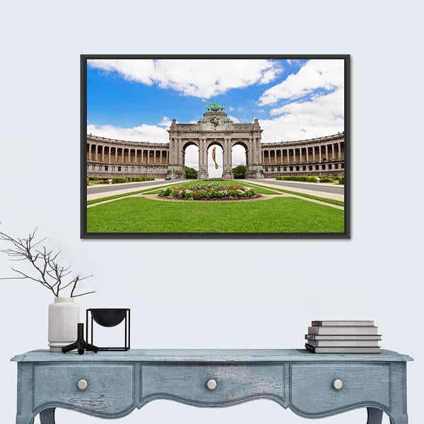 Triumphal Arch in Brussels Canvas Wall Art-3 Horizontal-Gallery Wrap-25" x 16"-Tiaracle