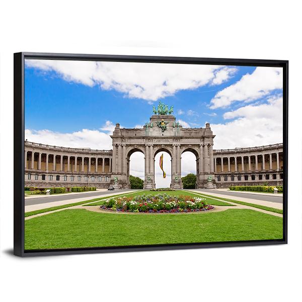 Triumphal Arch in Brussels Panoramic Canvas Wall Art-1 Piece-36" x 12"-Tiaracle