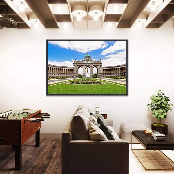 Triumphal Arch in Brussels Panoramic Canvas Wall Art-1 Piece-36" x 12"-Tiaracle