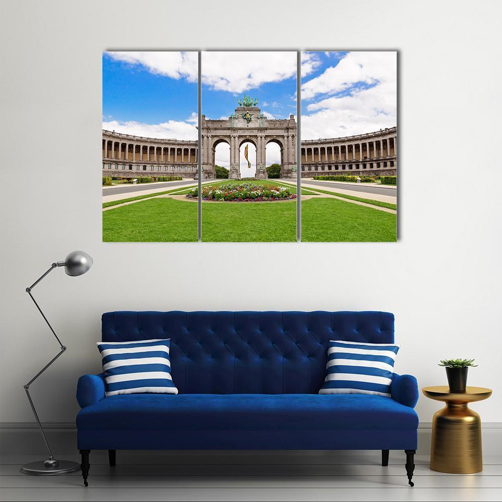 Triumphal Arch in Brussels Canvas Wall Art-3 Horizontal-Gallery Wrap-37" x 24"-Tiaracle