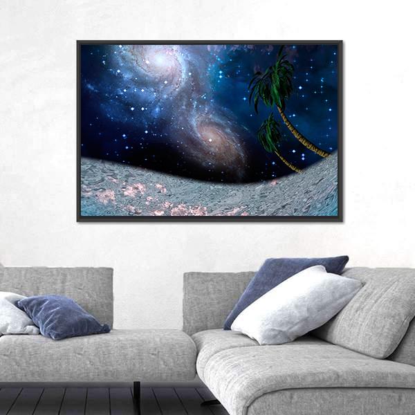 Tropic Night Underwater Scene Canvas Wall Art-1 Piece-Floating Frame-36" x 24"-Tiaracle