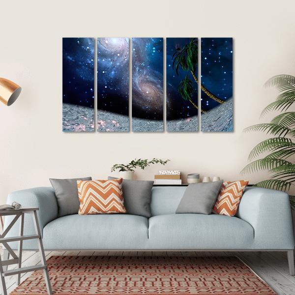 Tropic Night Underwater Scene Canvas Wall Art-5 Horizontal-Gallery Wrap-22" x 12"-Tiaracle