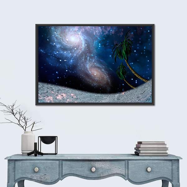 Tropic Night Underwater Scene Canvas Wall Art-5 Horizontal-Gallery Wrap-22" x 12"-Tiaracle