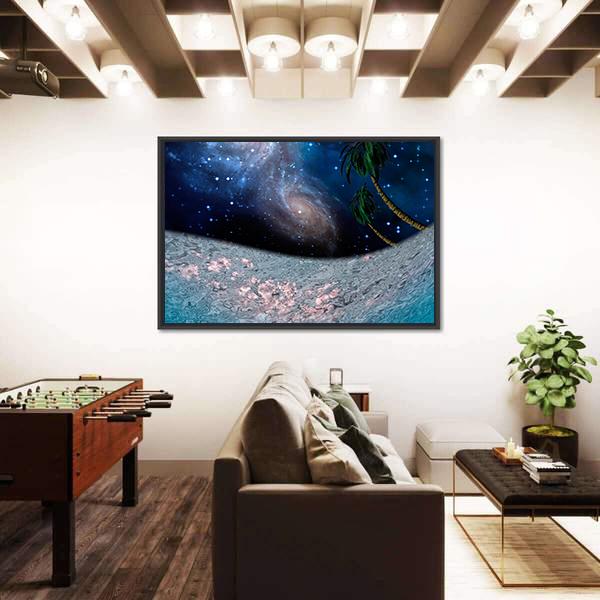 Tropic Night Underwater Scene Canvas Wall Art-5 Horizontal-Gallery Wrap-22" x 12"-Tiaracle