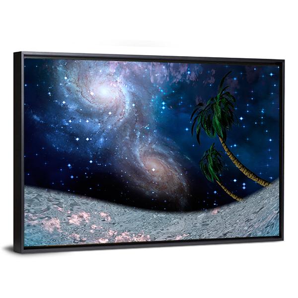 Tropic Night Underwater Scene Canvas Wall Art-5 Horizontal-Gallery Wrap-22" x 12"-Tiaracle