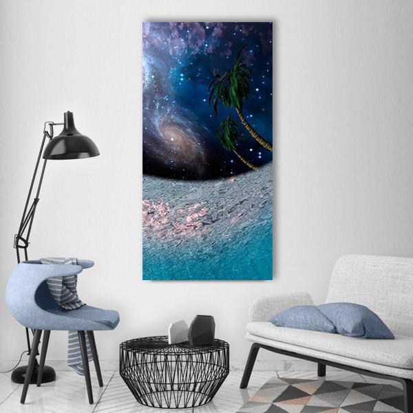 Tropic Night Underwater Scene Vertical Canvas Wall Art-1 Vertical-Gallery Wrap-12" x 24"-Tiaracle