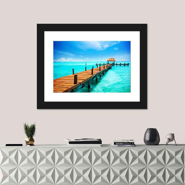 Tropic Paradise Jetty Mexico Vertical Canvas Wall Art-3 Vertical-Gallery Wrap-12" x 25"-Tiaracle