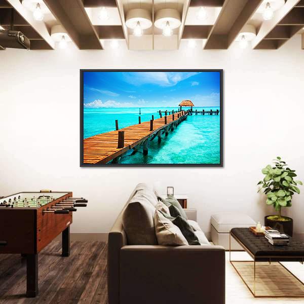 Tropic Paradise Jetty Mexico Canvas Wall Art-3 Horizontal-Gallery Wrap-25" x 16"-Tiaracle