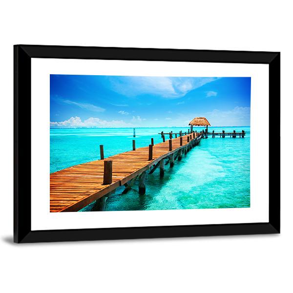 Tropic Paradise Jetty Mexico Canvas Wall Art-3 Horizontal-Gallery Wrap-25" x 16"-Tiaracle