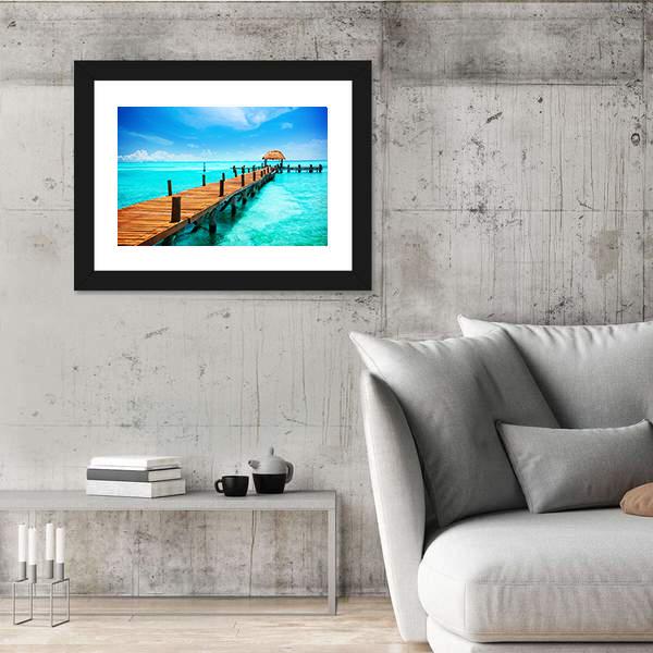 Tropic Paradise Jetty Mexico Canvas Wall Art-3 Horizontal-Gallery Wrap-25" x 16"-Tiaracle
