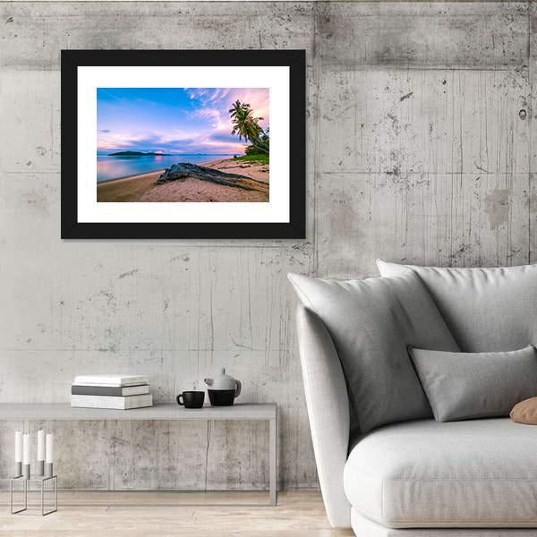 Tropical Beach And Sea At Sunrise Time Canvas Wall Art-3 Horizontal-Gallery Wrap-25" x 16"-Tiaracle