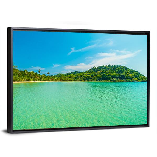 Tropical Beach And Sea Canvas Wall Art-3 Horizontal-Gallery Wrap-25" x 16"-Tiaracle