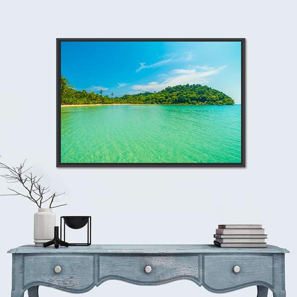 Tropical Beach And Sea Canvas Wall Art-3 Horizontal-Gallery Wrap-25" x 16"-Tiaracle