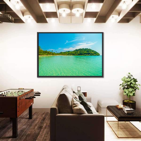 Tropical Beach And Sea Canvas Wall Art-3 Horizontal-Gallery Wrap-25" x 16"-Tiaracle