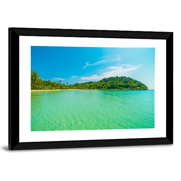 Tropical Beach And Sea Canvas Wall Art-3 Horizontal-Gallery Wrap-25" x 16"-Tiaracle