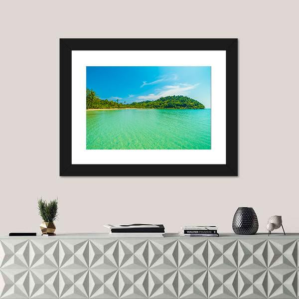 Tropical Beach And Sea Canvas Wall Art-3 Horizontal-Gallery Wrap-25" x 16"-Tiaracle