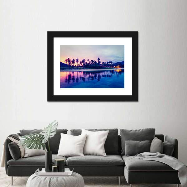 Tropical Beach And Sea In Thailand Canvas Wall Art-1 Piece-Framed Print-20" x 16"-Tiaracle