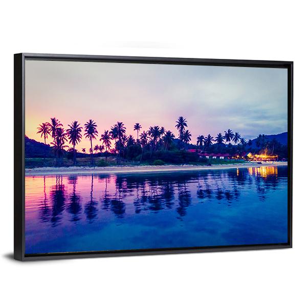 Tropical Beach And Sea In Thailand Canvas Wall Art-3 Horizontal-Gallery Wrap-25" x 16"-Tiaracle