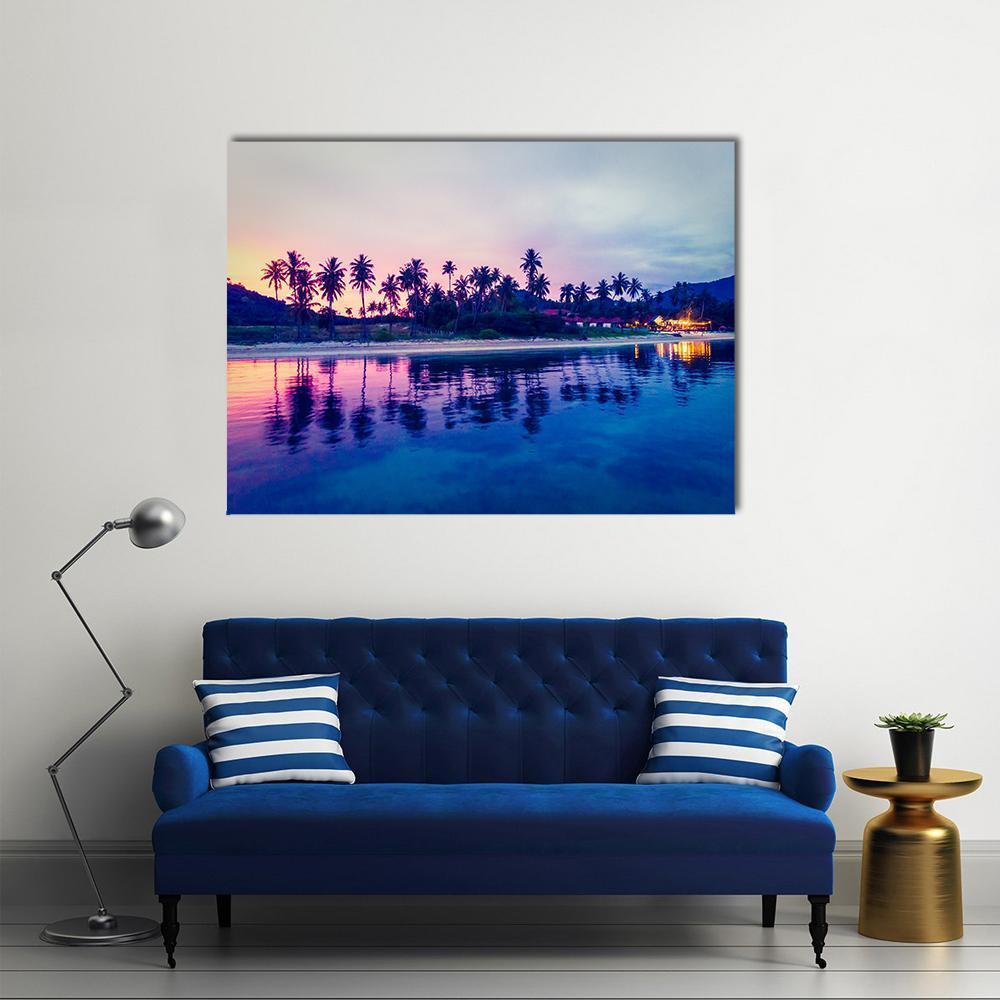 Tropical Beach And Sea In Thailand Canvas Wall Art-1 Piece-Gallery Wrap-48" x 32"-Tiaracle