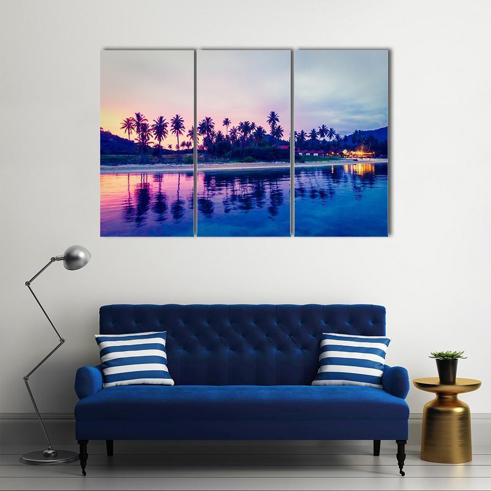Tropical Beach And Sea In Thailand Canvas Wall Art-3 Horizontal-Gallery Wrap-37" x 24"-Tiaracle