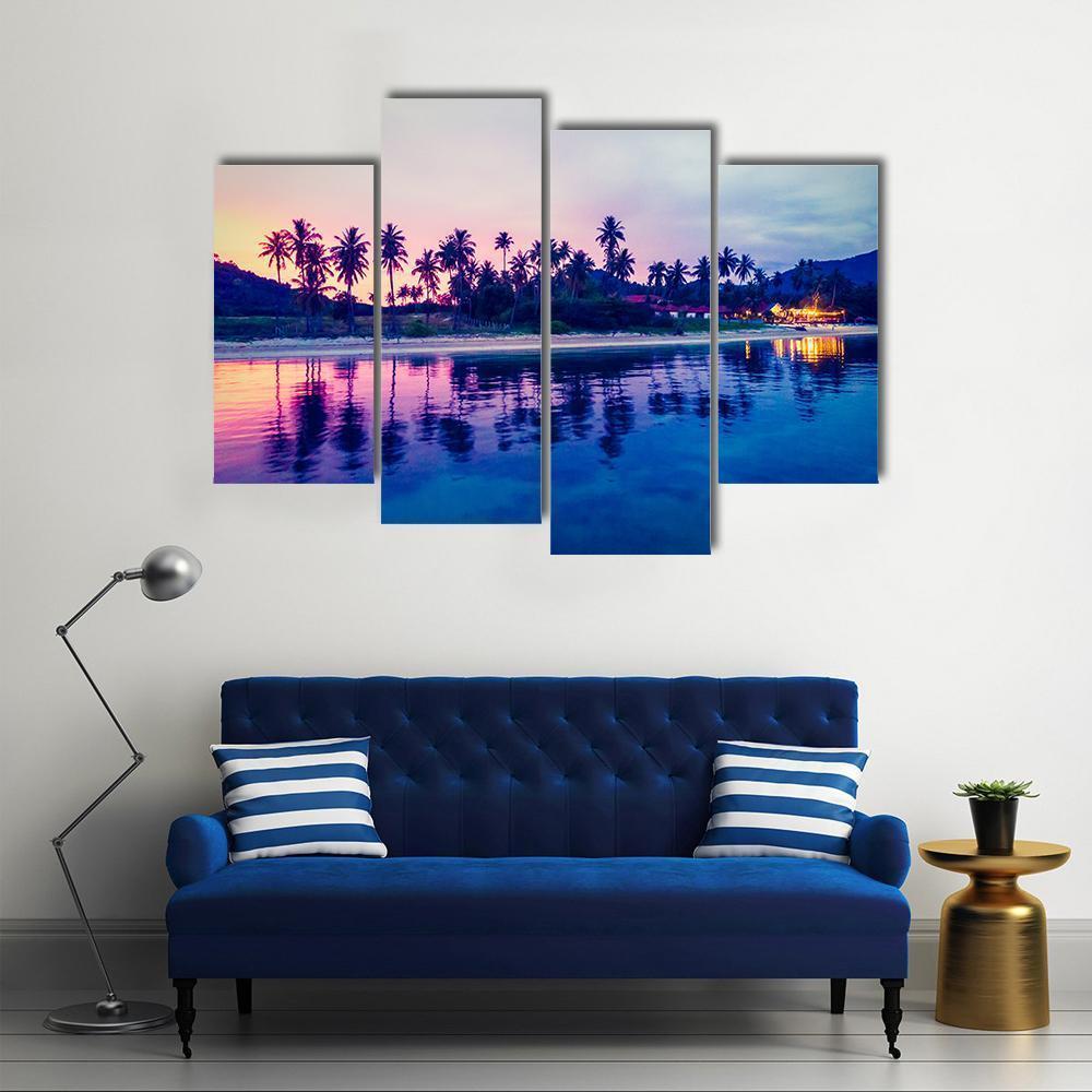 Tropical Beach And Sea In Thailand Canvas Wall Art-4 Pop-Gallery Wrap-50" x 32"-Tiaracle