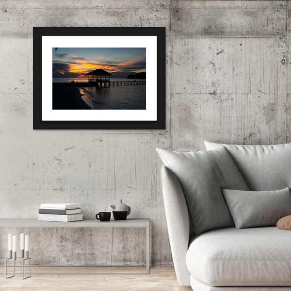 Tropical Beach In Bali Island At Sunset Canvas Wall Art-3 Horizontal-Gallery Wrap-25" x 16"-Tiaracle