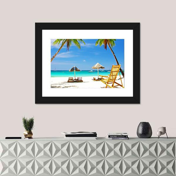 Tropical Beach View Canvas Wall Art-3 Horizontal-Gallery Wrap-25" x 16"-Tiaracle