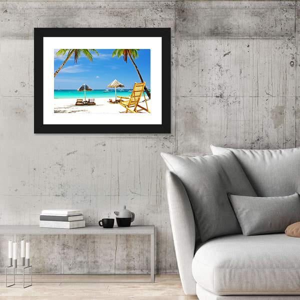 Tropical Beach View Canvas Wall Art-3 Horizontal-Gallery Wrap-25" x 16"-Tiaracle