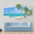 Tropical Beach With Coconut Palm Canvas Wall Art-3 Horizontal-Gallery Wrap-37" x 24"-Tiaracle