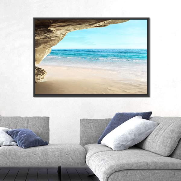 Tropical Cave Canvas Wall Art-1 Piece-Floating Frame-24" x 16"-Tiaracle
