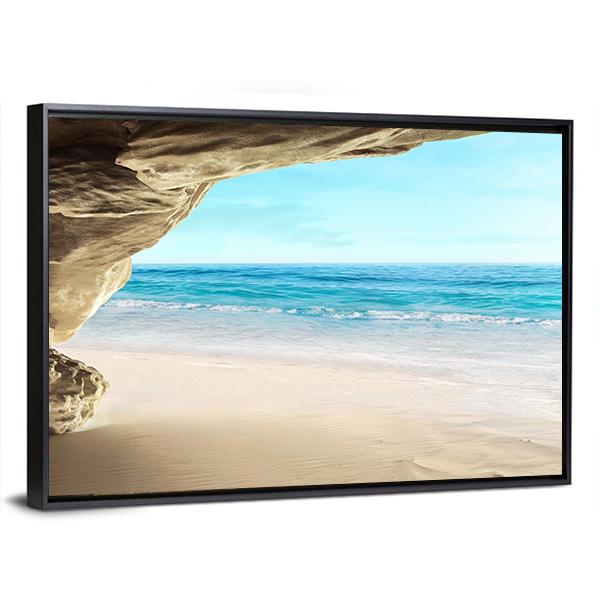 Tropical Cave Canvas Wall Art-3 Horizontal-Gallery Wrap-25" x 16"-Tiaracle