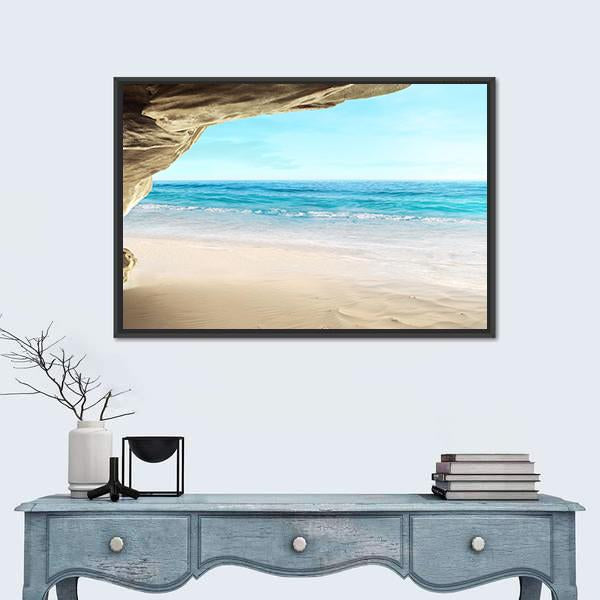 Tropical Cave Canvas Wall Art-3 Horizontal-Gallery Wrap-25" x 16"-Tiaracle